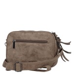 Semišová dámská crossbody kabelka Lory, šedo-béžová
