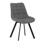 Židle jídelní, šedá látka, nohy černý kov
