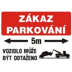 B.t.plast Zákaz parkování 5 m A4