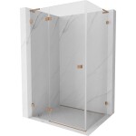 MEXEN/S - Lunar L sprchový kout dveře křídlové levá 85 x 70, transparent, měď kartáčovaná 834L-085-070-65-00-L