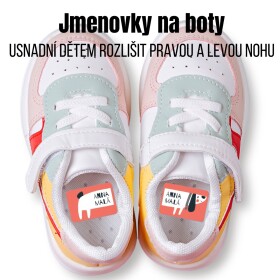 JMENOVKA NA BOTY, Názorné rozlišení LEVÉ a PRAVÉ nohy, MA - PES na boty 69x23,5mm (14ks - 7párů )