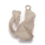 Kovový přívěsek - Kočka se srdcem - bílá - 25 × 20 × 1,5 mm - 1 ks