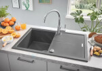 GROHE - Dřezy Kompozitní dřez K400 s automatickým odtokem, 780x500 mm, granitová šedá 31639AT0