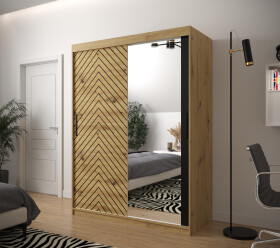 Šatní skříň Abi Jodelka 2 Barva korpusu: Dub artisan, Rozměry: 150 cm, Dveře: Dub artisan