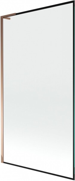 MEXEN/S - Next L vanová zástěna FIX 100 x 150, černá vzor, růžové zlato 895-100-000-03-70-60