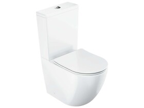 RAVAK - WC kombi se sedátkem SoftClose, vario odpad, spodní napouštění, RimOff, bílá X01870