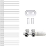 CERANO Koupelnový radiátorový set Burke - ústřední vytápění - asymetrické připojení 50 mm - 430W - bílá matná - 1200x500 mm