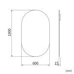 Erga Oval, oválné zrcadlo 60x100cm, ERG-V01-OVAL-6010-CL