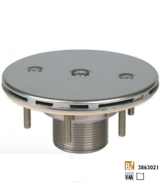 Hugo Lahme Podlahová tryska, bronz, závit 1 1/2“ vnější závit, regulovatelný a uzavíratelný kryt, pro prefabrikované bazény