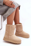 Béžové dámské boty do sněhu Abrams s kožíškem 38