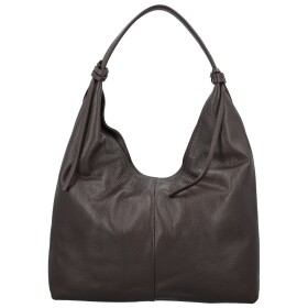 Trendy dámská kožená kabelka na rameno Anestis, tmavě hnědá