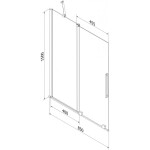 MEXEN/S - Velar dvoukřídlá posuvná vanová zástěna 85 x 150, transparent, nikl kartáčovaný 896-085-000-01-97