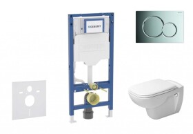 GEBERIT - Duofix Set předstěnové instalace, klozetu D-Code a sedátka softclose, tlačítko Sigma01, lesklý chrom SANI11CP1101