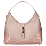 Luxusní dámská kožená kabelka do ruky Elizaveta, růžová