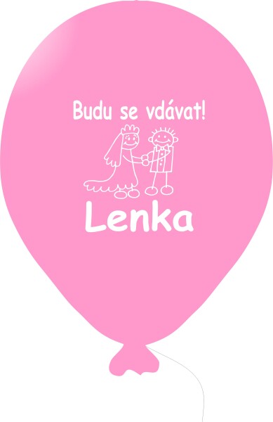 Rozlučka se svobodou - balónky s potiskem jména vzor 1