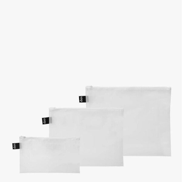 Taštičky na zip 3 ks LOQI TRANSPARENT Transparent Milky