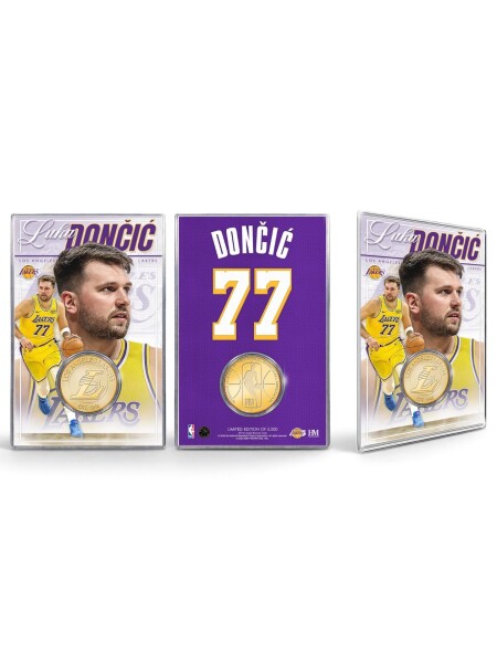 Mince Los Angeles Lakers NBA Luka Dončić Acrylic Bronze Coin Card