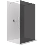CERANO Sprchová zástěna Walk-in Onyx Duo L/P - 10 mm - kulatá vzpěra - chrom, grafitové sklo - 110x200 cm