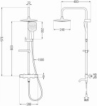 MEXEN/S - KX17 vanový sloup s termostatickou baterií, chrom / bílá 779001791-02