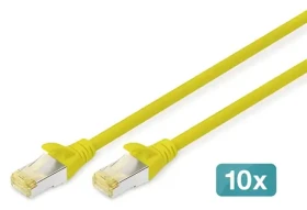 Digitus CAT6a S/FTP 1 m žlutý / Patch kabel / AWG 26/7 / Class EA / 500 MHz / 10 ks (DK-1644-A-010-Y-10)