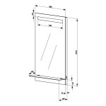 AQUALINE - Zrcadlo s LED osvětlením a policí 50x80cm, kolébkový vypínač ATH52