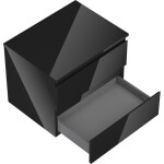 MEXEN/S - Orio koupelnová skříňka pod umyvadlo 60 cm s deskou, 2 zásuvky, černá lesk 91A10-06047-2-BFFC70