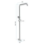 Mereo Sprchový set s tyčí, hadicí, ruční a talíř. kulatou sprchou, slim, nerez CB95001SS1