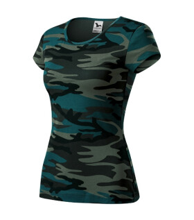 Camo Pure tričko dámské camouflage petrol 2XL