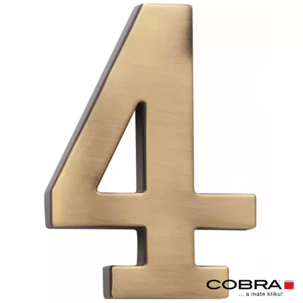 Cislo 3D bronz cesany 4 - 5 cm