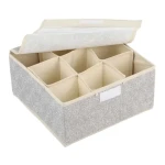 MSV prodyšný zásuvkový box s 9 přihrádkami šedý / polypropylen / 26.5 x 26.5 x 13 cm (3700703911333)