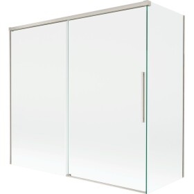 MEXEN/S - Rox vanová zástěna 2-křídlová posuvná 170 + 75 x 150, transparent, nikl kartáčovaný 8C9-170-075-97-00