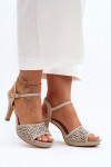 Ozdobené sandály na podpatku D&A MR1038-44 Zlaté 40