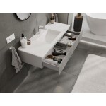 MEXEN/S - Rivel koupelnová skříňka 120 cm s umyvadlem Otis, 1 šuplík, reliéf , šedá mat/bílá mat 91A20-12023-1-BF62-W18M01
