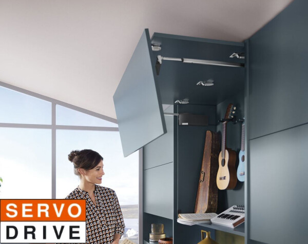 Blum Sada Aventos HF top Servo-Drive mechanismus: silný, výška korpusu: 600-910mm, krytka: šedá tmavá (BLAHFT_30)