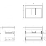 MEXEN - Box-A skříňka pro umyvadlo 60, 2 zásuvky, černá mat 91AX0-0600-470-2-71