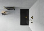 MEXEN/S - Flat sprchová vanička obdélníková slim 120 x 70, černá + zlatý sifon 40707012G