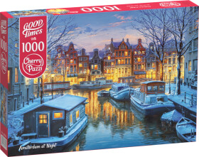Puzzle Cherry Pazzi 1000 dílků - Amsterdam v noci (Amsterdam at night)
