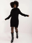 Černé úpletové šaty s kapucí (0582) odstíny černé uni velikost