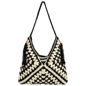 Módní dámská boho kabelka na rameno Ibolya, černobílá