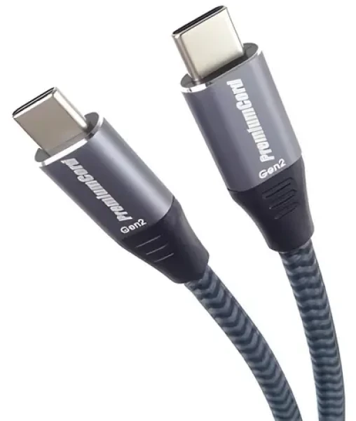 PremiumCord kabel USB-C - USB-C / USB 3.2 Gen 2x2 / 5A / 100W / 20 Gbit/s / Bavlněný oplet / 3 m (8592220024116)