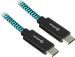 Sharkoon USB-C 3.2 Gen 2 černá, modrá / USB kabel USB-C - USB-C / Opletený / Hliníkové konektory / 0,5 m (4044951027132)