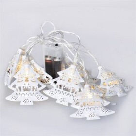 Solight LED řetěz vánoční stromky, kovové, bílé, 10LED, 1m, 2x AA, IP20 , 1V225