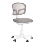 Dětská židle, šedá síťovina, černý plastový kříž, kolečka na tvrdé podlahy