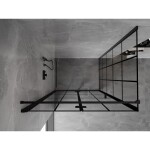 MEXEN/S - Mist-F sprchový kout skládací dveře levá 100 x 80, černá kratka, černá 8A6T-100-080-70-77-L