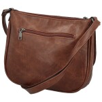 Módní dámská koženková crossbody kabelka Oresta, hnědá