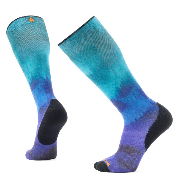 Unisex merino lyžařské ponožky SMARTWOOL Ski Targeted Cushion Compression Print O, Black velikost: 42-45 (L)