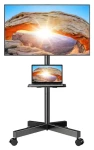Perlegear PGTVMC06 černá / Mobilní držák pro TV / 23-60" / VESA 100x100-400x400 / nosnost 45 kg / kolečka (PGTVMC06)