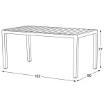 Zahradní stůl 162x90cm, hliník, polywood, béžová, AZT-S1514 CRM