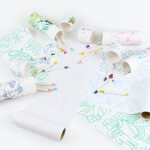 Meri Meri Omalovánky s voskovkami v tubě – Constructions / Cars, modrá barva, papír