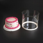 Cake star dortový box bílý kulatý s průhledným víkem 22,5x23cm